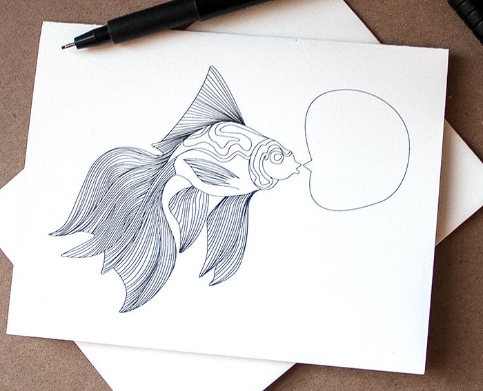 Customizable Goldfish Greeting Card - Single