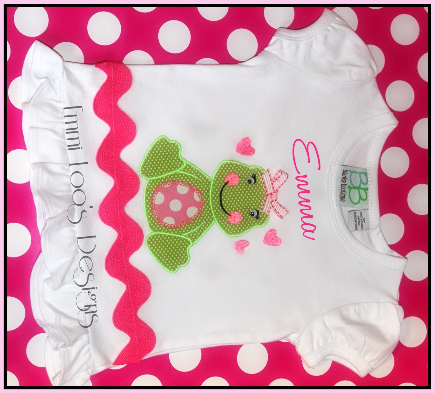 Precious Valentine Frog Ruffle Tee - Personalized