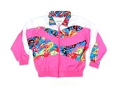 Extreme 90s Seapunk Neon Aquatic Windbreaker - L