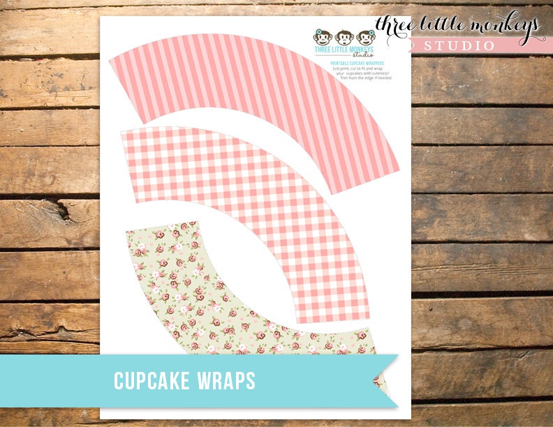 Vintage Farm Fresh Cupcake Wraps INSTANT DOWNLOAD Il_570xn