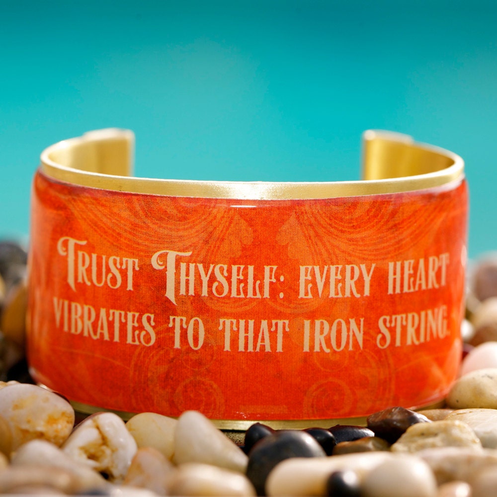 Rustic Cuff Quote Cuff - Trust thyself - Q107