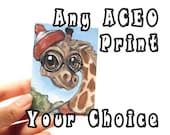 ACEO Art Print of Your Choice, Any Illustration in Rainbow Of Crazy Shop, Art Cards, Small Prints