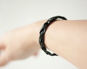 Devoid Black Soft Leather Woven Braided Bracelet