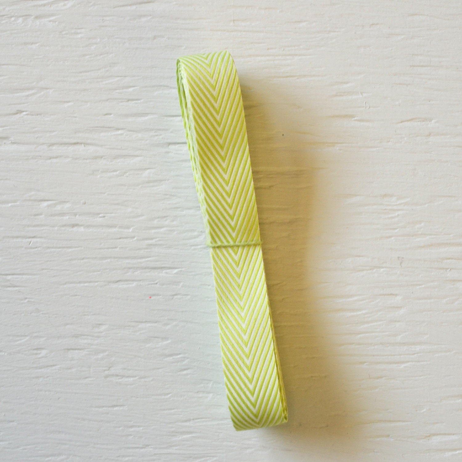 5 yards GREEN chevron twill ribbon, 3/4 inch