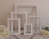 White Shabby Chic Distressed Rustic Frames Wedding Collection Set Beach Cottage French Country Farmhouse Paris Home Decor