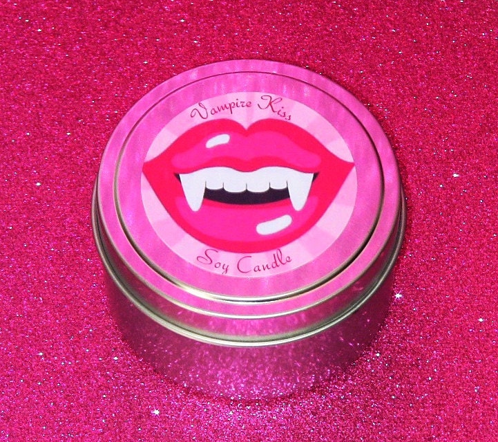 Vampire Kiss Perfumed Soy Candle Pink Lips Goth Punk Emo 6 ounce Tin