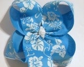 Hair bow hibiscus flower Medium Single layer