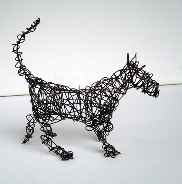 Unique Wire Dog Sculpture by Nakisha - FUNKY TERRIER