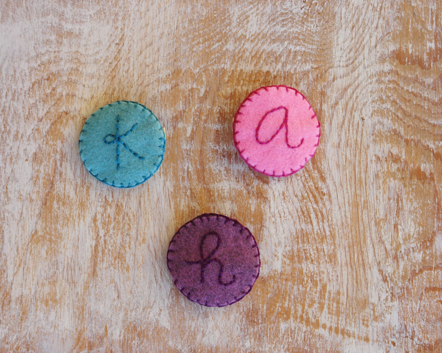 Girls Personalized Hair Clip, Girls Initial Hair Clip, Girls Felt Hair Clip, Girls Hair Accessory, Toddler Hair clips, Pink, Purple, Teal