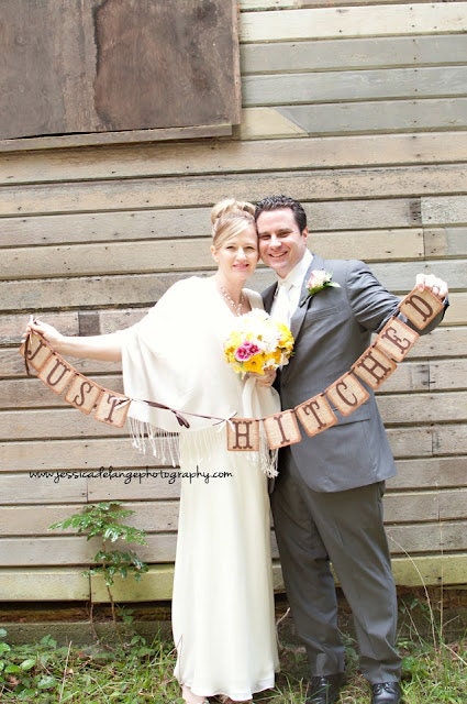 Wedding Decoration Garland  Burlap Wedding Banner Rustic Just Hitched
