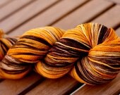 Sock yarn - OOAK hand-dyed 80/20 SW Merino/Nylon - Spam - "Modern Goldfish"