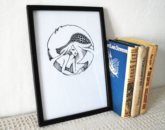Astrological sign illustration - Virgo - Mermaid print