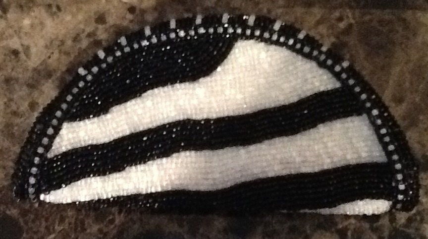 Fully Beaded Zebra Print Coin Purse