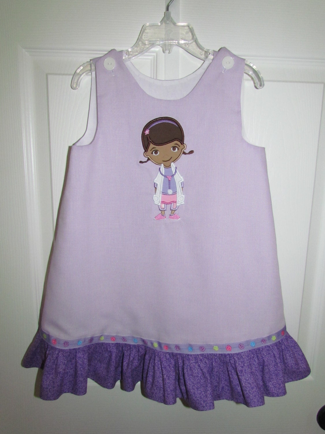 Doc McStuffins girls A-line dress with ruffle 12m, 18m, 24m, 2t, 3t, 4t ,5, 6