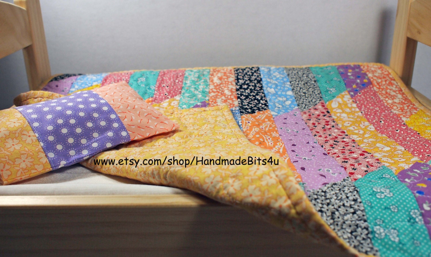 American Girl Doll Quilt  - Scrappy 30s Reproduction Fabric