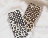 FREE Shipping US --  Leopard iPhone 4 4S 5 Studded Phone Case AT&T Verizon Sprint