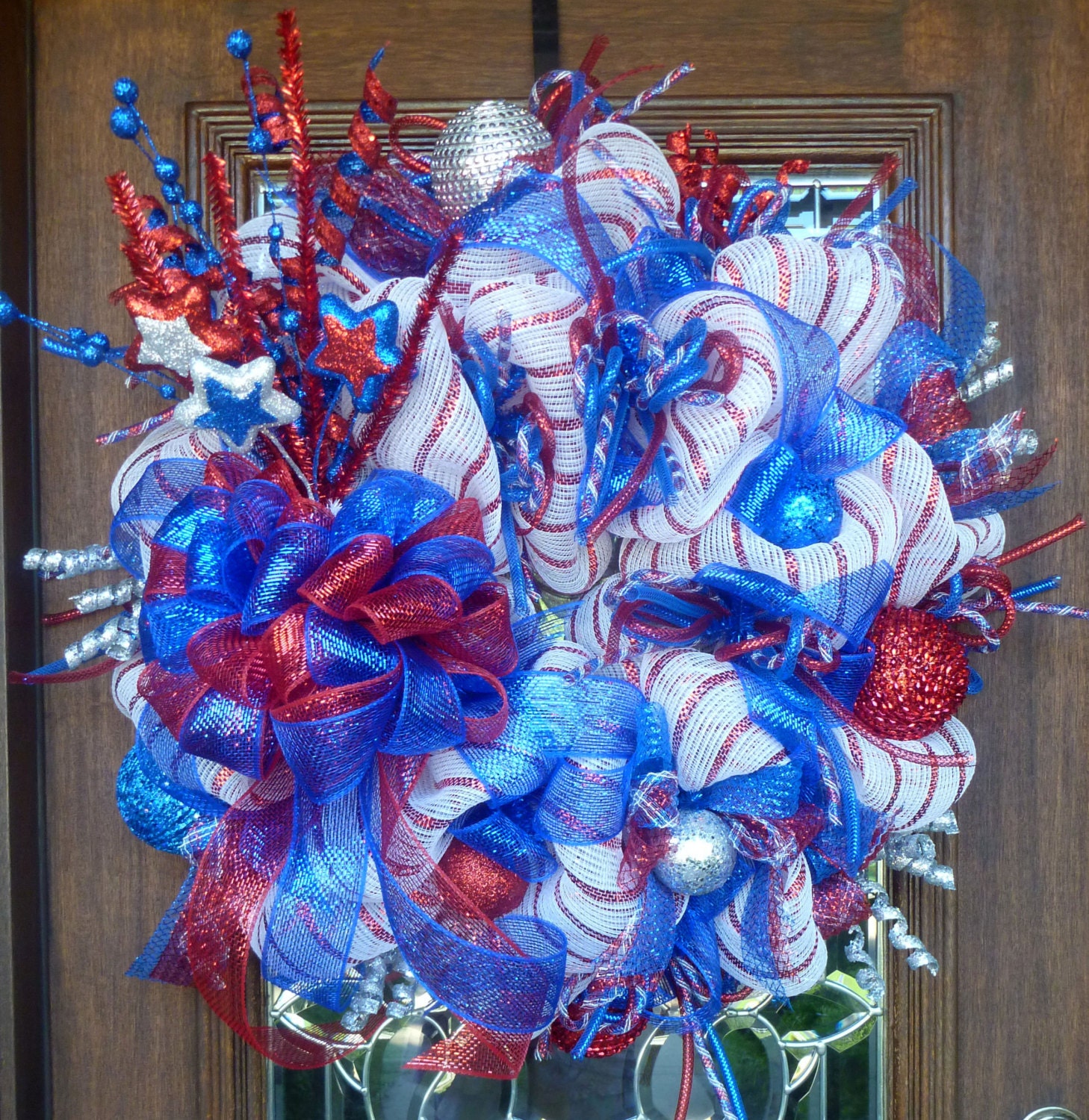 Deco Mesh STARS and STRIPES PATRIOTIC Wreath
