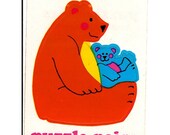 ON SALE Rare Vintage Illuminations Puzzle Pairs Adorable Teddy Bears Mom and Child Sticker 1983 - VintageStickerLove