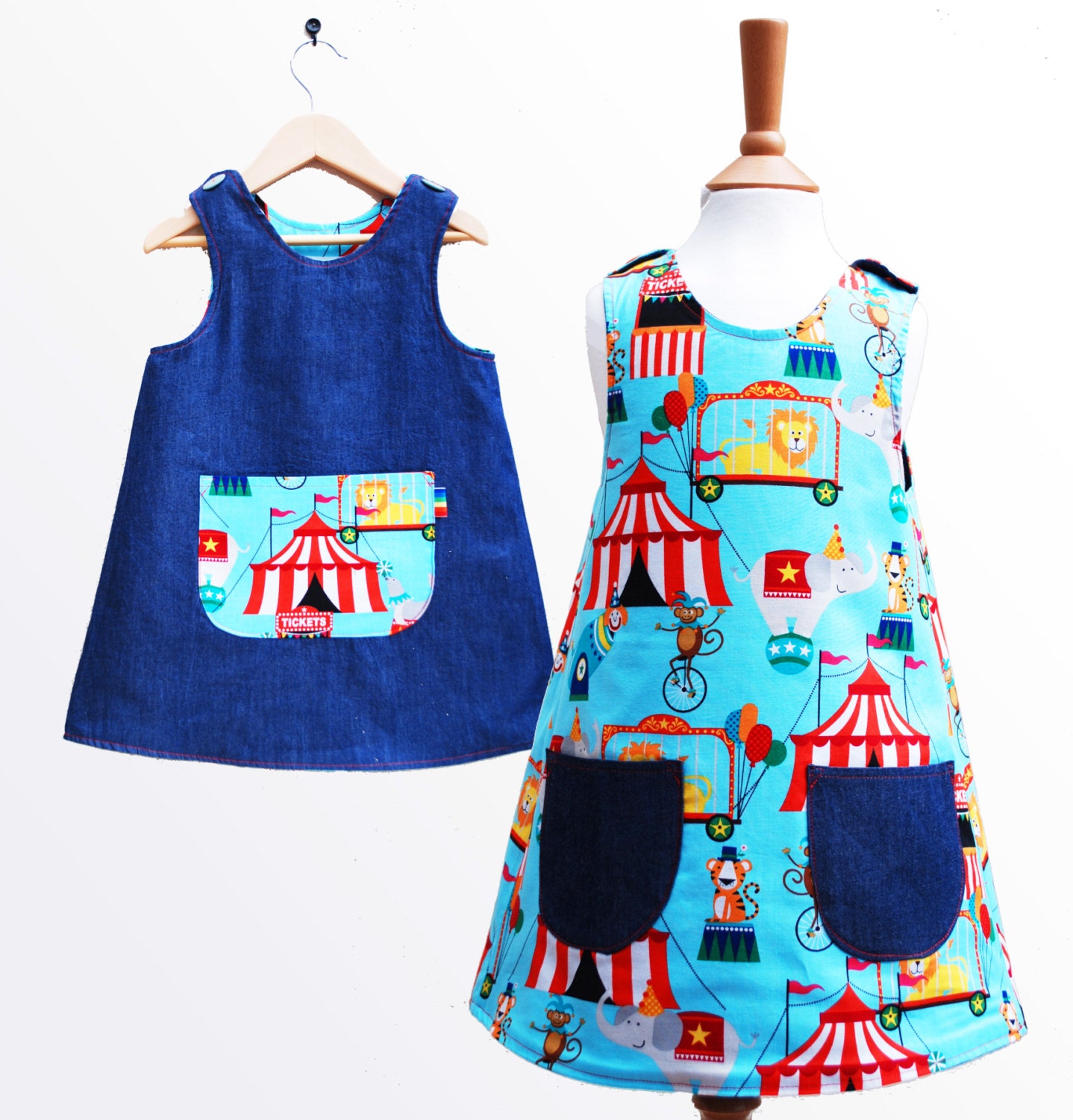 Circus Print Little Girls Dress