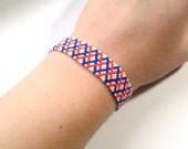 Blue and Orange Beaded Bracelet