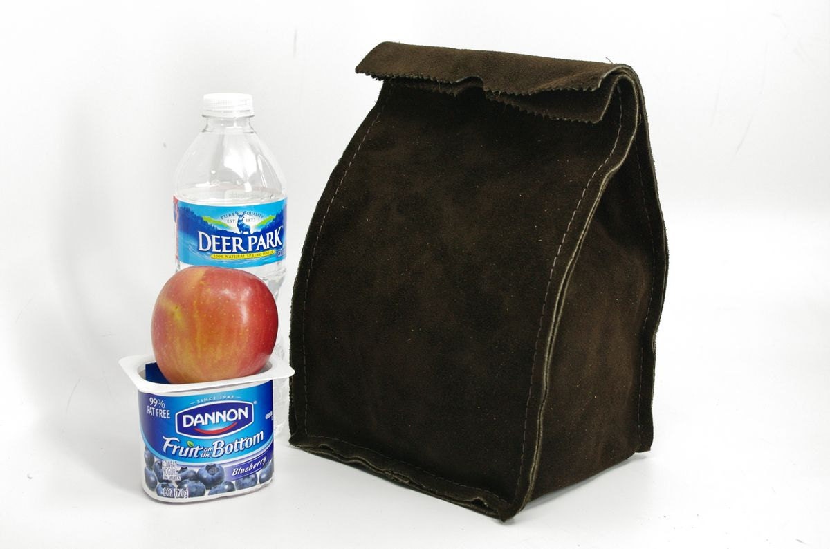 Leather Lunch Bag - Dark Brown - It's fun, it's leather, it's a great conversation starter.