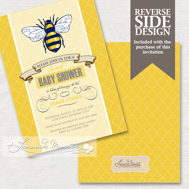 Bumble Bee Invitation - Printable invite for Baby Shower / Birthday Parties