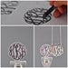 Monogram Necklace-1inch Initial Necklace Silver monogram neclace Hand Sketch& Hand Craft