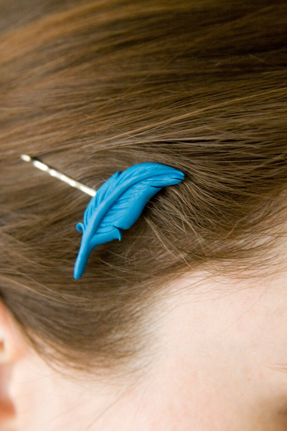 Blue Feather Hair pin. (something blue) Nintendo 64 Harvest Moon