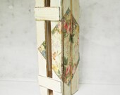 Wedding personalised winebox rustic floral vintage style, ivory white, white, summer wedding floral pattern