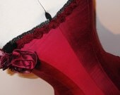 Open Back Corset Hand Carfted in Raspberry Pink Silk