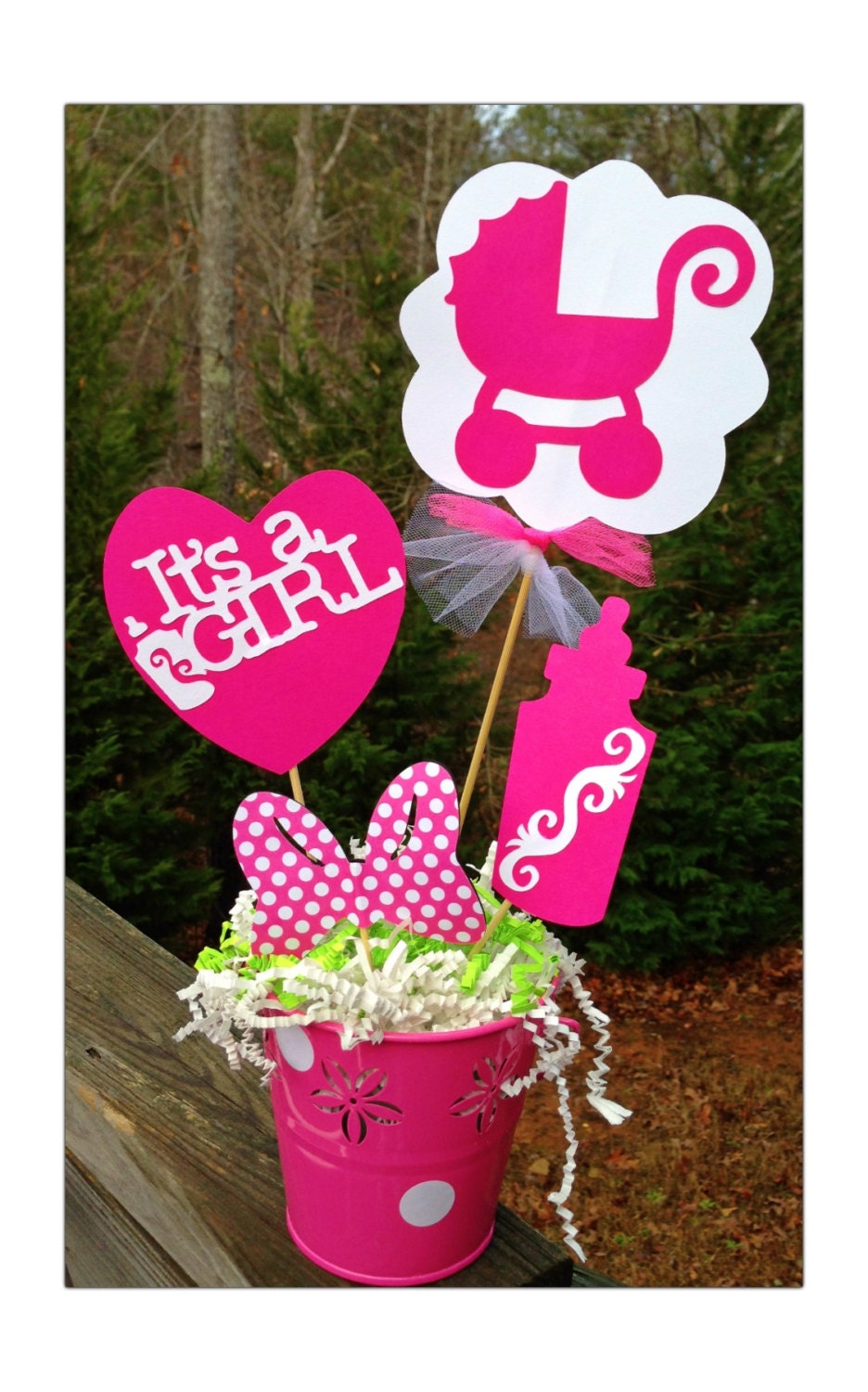 It's a girl baby shower centerpiece