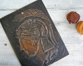 Roman Soldier Hammered Copper Wall Art, Cottage chic, Russian Metal Work, Roman Empire, Ancient Rome, Gift for man, Office decor