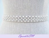 Rhinestone Pearl Bridal Belt - Arden