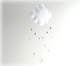 Rain Cloud mobile - baby mobile - crystal mobile - sun catcher - clear and gray crystal rain drops - Nursery Decor