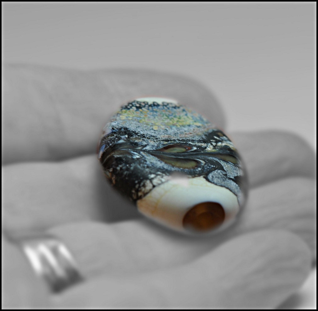 Artisan made glass bead..'Tempest'  lampwork bead sra