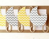 Gender Neutral Baby Shower Invitations Yellow and Grey Chevron Baby Announcements Gender Reveal Party Shower Invites Baby - Set of 10