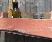 Upcycled Wooden Shelf Handpainted Aged and Distressed, Great for Kitchen or Bathroom