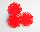 Red Paper Doily Stickers Wedding Envelope Seals