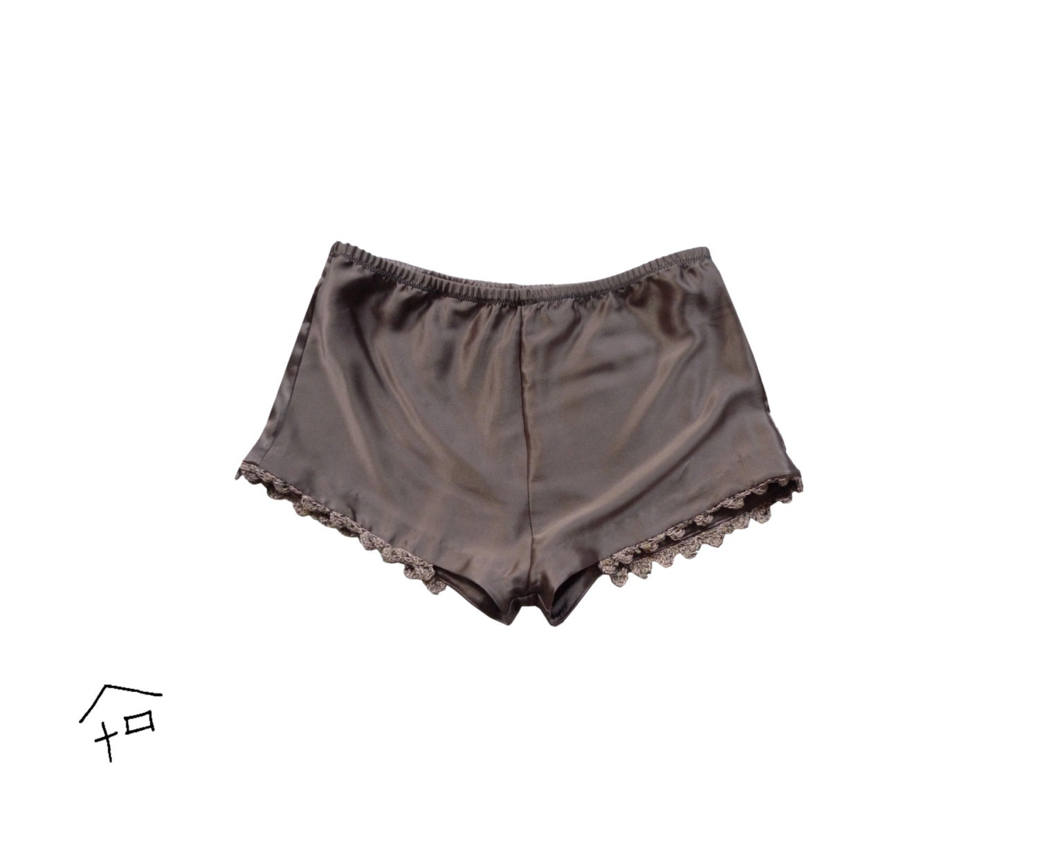 Silk Knit Trimmed Shorts - Mushroom, Tonal Pink Speckle