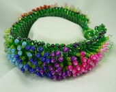 SPECTACULAR Spring, Summer Flower Garden Woven Seed Bead Bracelet