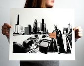 Batman 'Tumbler Down' Hand Pulled Limited Edition Screen Print