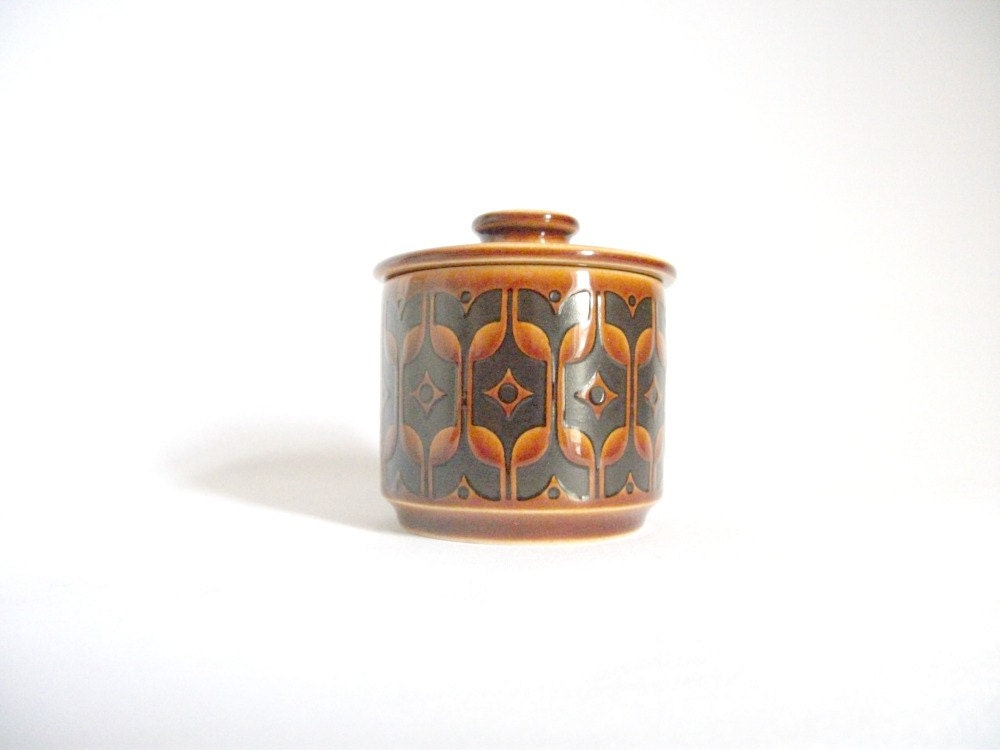 Hornsea Pottery 1970s Heirloom Sugar Bowl Jam Preserve Pot Retro