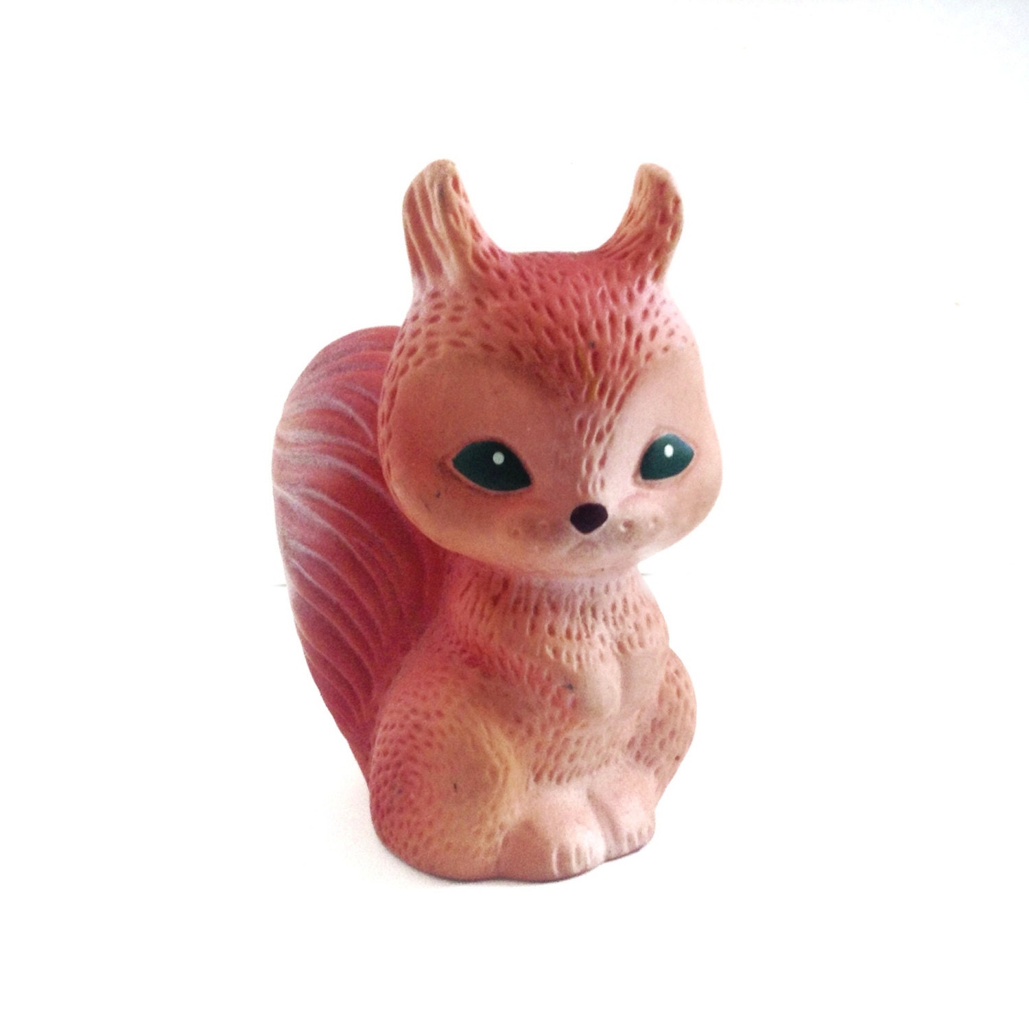Squirrel adorable rubber toy, her name is Agafia. Use her for assemblage, mixed media or to keep company.