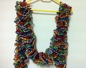 pretty multicolor scarf for spring 2013, Knit Ruffle Scarf in Colorful,