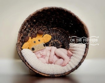 Giraffe Beanie Hat PDF Instant Download Crochet Pattern