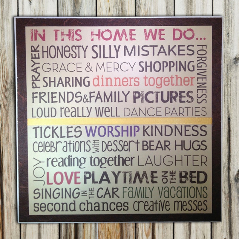 In This Home - 12x12 Plaque - Wall Plaque - Made To Order