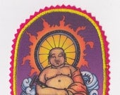 Large Happy Buddha Bike Iron On Patch