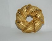 Vintage Coro Classic Brooch - Ribbon Wreath Shape