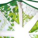 Vintage Retro 'Eco - Green Floral' Flag Bunting. Wall hanging, Party Decoration Banner, Pennant, etc