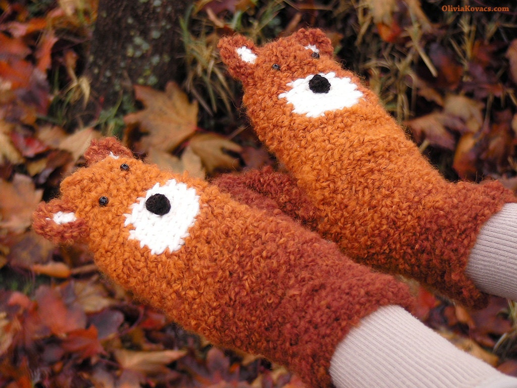 FOX MITTENS / GLOVES (Chunky) - Free Shipping Worldwide
